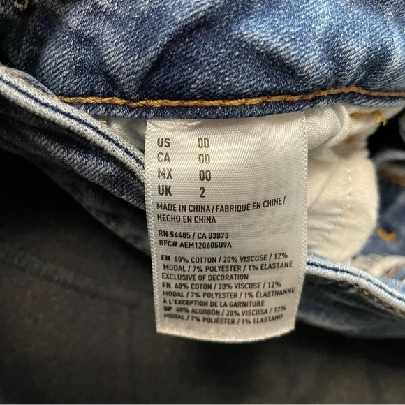 American Eagle Outfitters - Super Stretch Women’s 00 Denim Jean Shorts - Picture 6 of 8